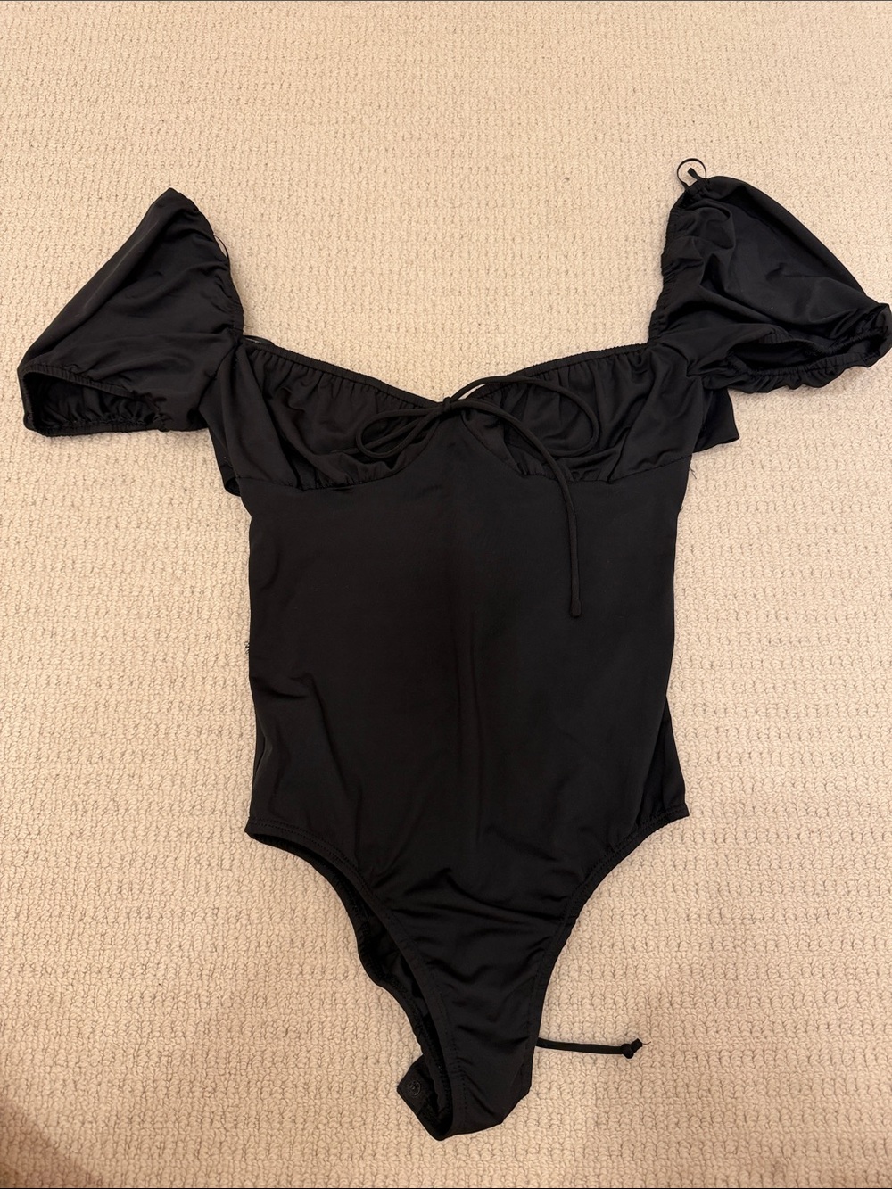 Black Off-Shoulder Princess Polly Bodysuit
